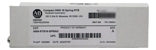 New5069-rtb18-spring Allen-bradley Compact 5000 18 Sprin Bbs