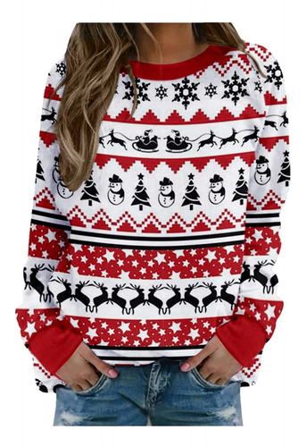 Christma Pullovers For Dama Sweatshirt Casual Sweater