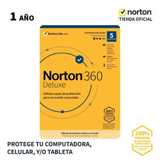 Antivirus Norton 360 Deluxe 50gb 5 Dispositivos 1 Año