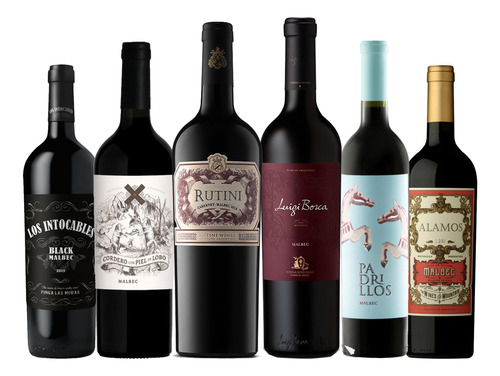 Combo X6 Vinos Malbec Seleccion Premium Rutini Luigi Bosca