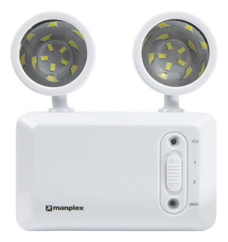 Manplex 500 Lumens kit 2 luminária emergência bloco led  2 faróis 100m