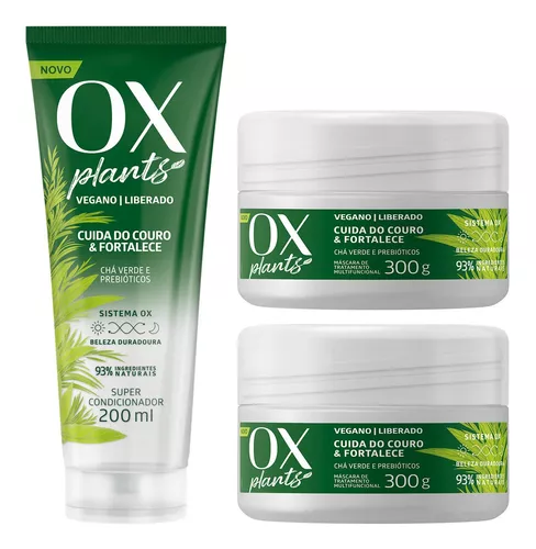 Kit Ox Plants Fortalecimento: 2 Cremes E 1 Condicionador