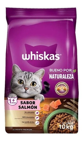 Whiskas Alimento Seco Salmón Gato Bueno Por Naturaleza 10 Kg
