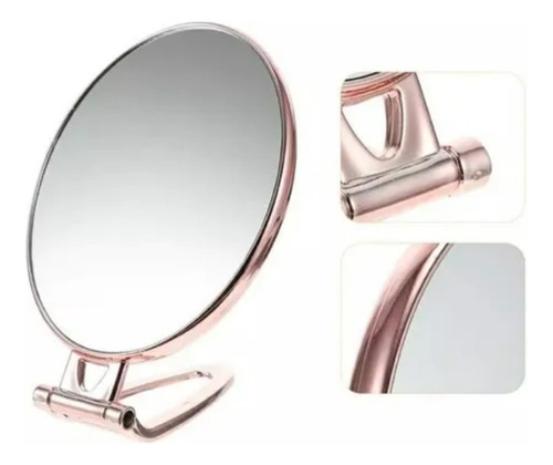 2 Espelhos De Mão Mesa Dobrável Aumento Zoom Para Maquiagem