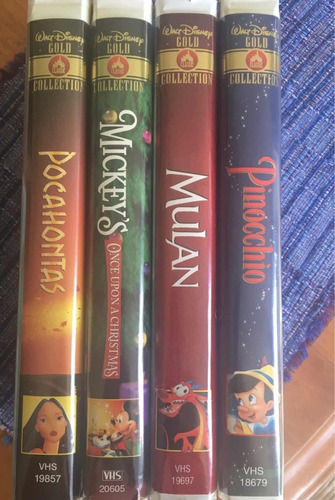 Vhs Disney Gold Collection Pinocchio Mulan Pocahontas