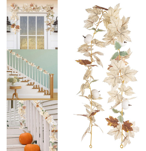Guirnalda De Hojas De Arce Otoñales Para Decoración De