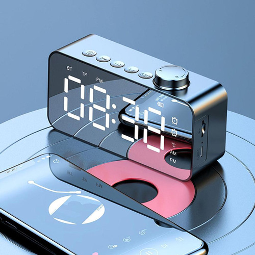 Radio Reloj Despertador Con Altavoz Bluetooth Radio Fm