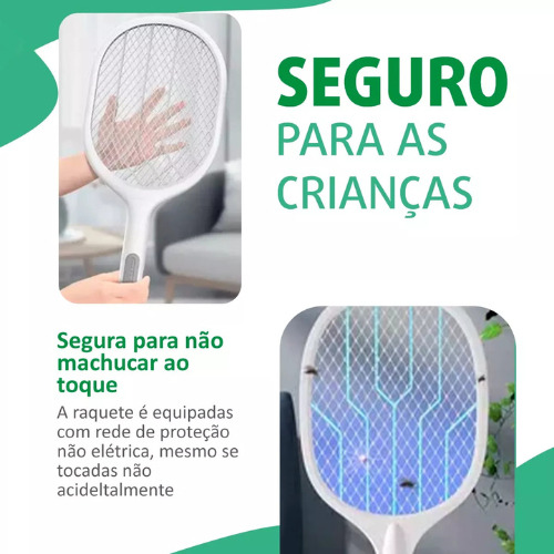 Raquete Elétrica De Matar Mosquito Com Armadilha De Led