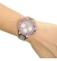 Comprar Reloj Guess Gw0044l1 para mujer, vestido lila, color de la correa, bisel fluorescente, color plateado, fondo plateado