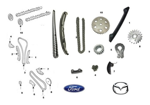 Kit Cadena Tiempo Mazda 6 2.3 L Mazda 87 Eslabones Original