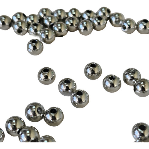 Perlas plateada 6 Mm Ccb 500gr Bijou color plateado Isumos Maxs