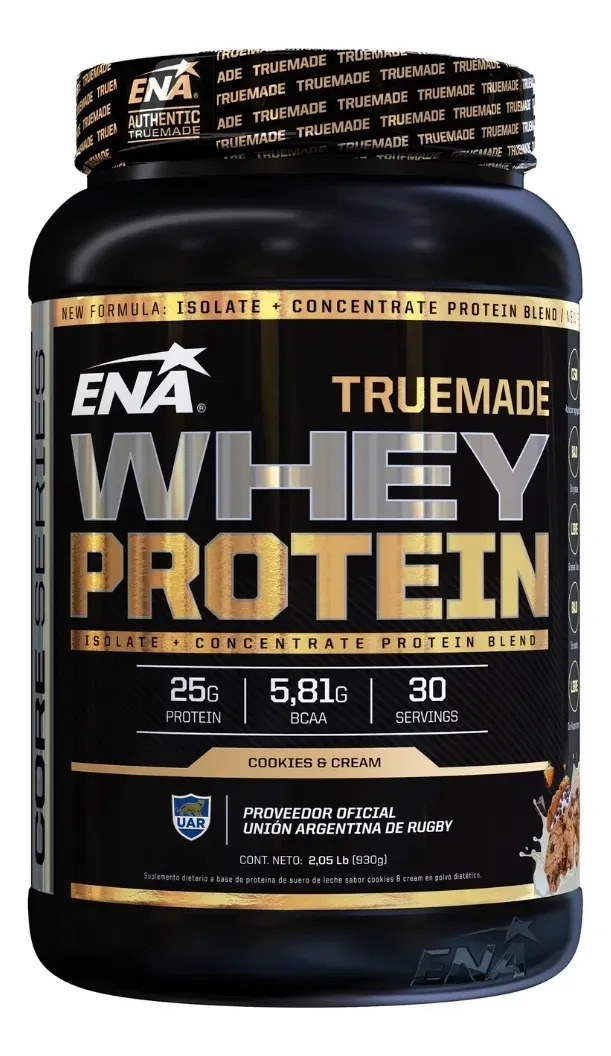 Suplemento en polvo ENA Sport Proteínas de True Made sabor cookies & cream x 930g