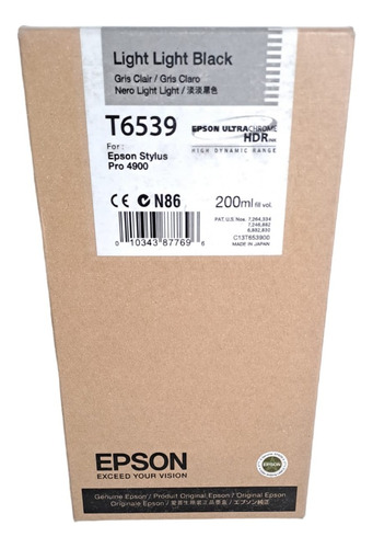 Cartucho Epson T6539 Negro Light Stylus Pro 4900 Original