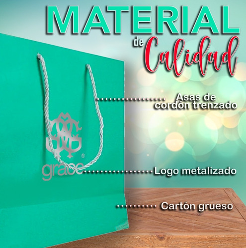 Imagen 3 de 9 de Bolsa De Regalo Grande Tipo Boutique Grace Individual