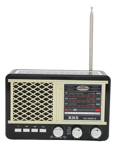 Radio De Emergencia Rs660bts Radio Multibanda Solar Portátil