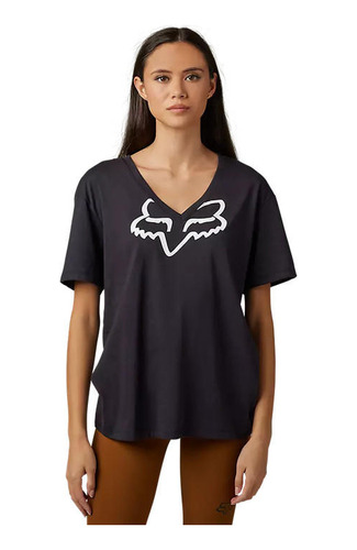 Polera Lifestyle Mujer Boundary Manga Corta Negro Fox