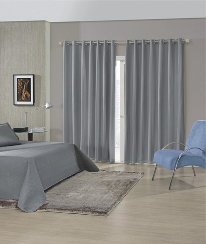 Kit 2 Cortinas Oxford 2,00 X 1,80 M E 4,00 X 2,50 Guaru Casa