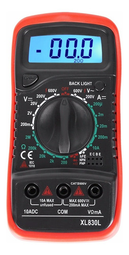 Xl830l Digital Multimeter Handheld Red