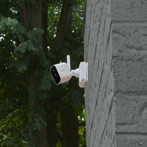Lorex - Cámara de seguridad con batería para exteriores con foco 4k (adicional, blanca)