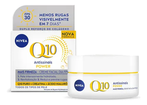 NIVEA Creme Facial Antissinais Q10 Power Dia FPS 30 47g, Reduz Ru...