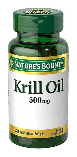 Óleo de krill Nature's Bounty 500 mg 30 cápsulas gelatinosas com sabor sem sabor