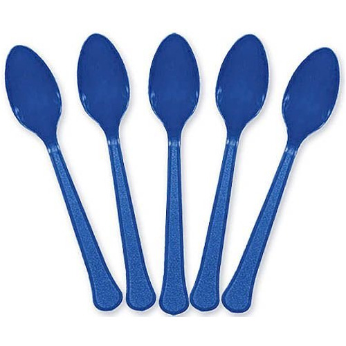 Cucharas De Plástico Azul Brillante De Amscan, Paquete...