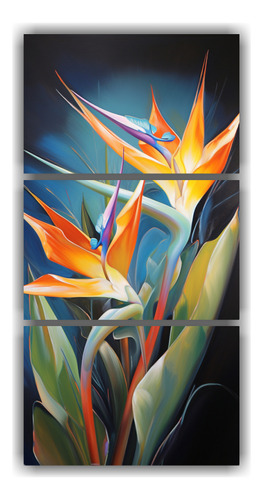 120x240cm Set 3 Cuadros Diseño Visual A Bird Of Paradise Fl