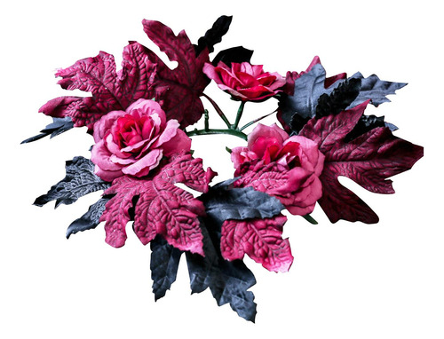 Corona De Guirnalda De Velas De Hojas Y Rosas De Color