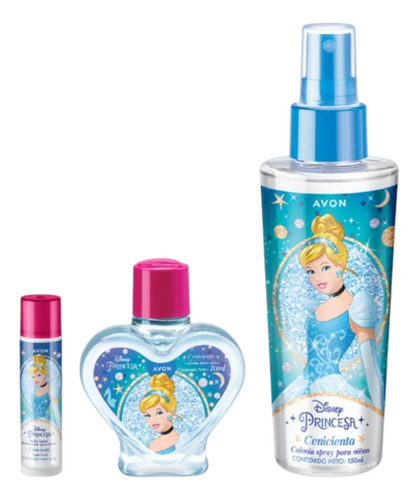 Colonia 150ml Y 70ml Y Brillo Labial Princesa Cenicienta