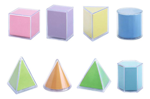 8 Pçs Forma 3d Brinquedos Geométricos Material De
