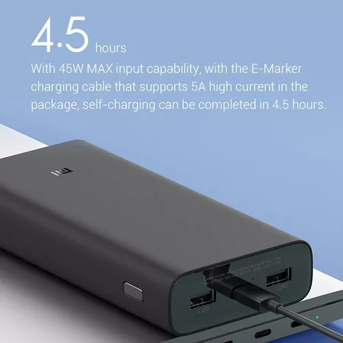 Batería Externa Xiaomi 20000mah Mi 50w Power Bank Negro