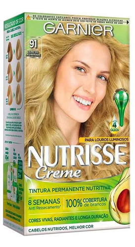  Coloração Nutrisse Louro Sol Da Liberdade 91 Garnier