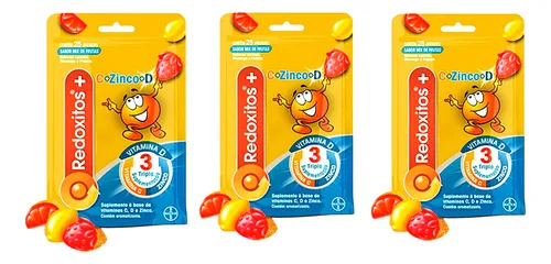 X3 Rodoxitos Plus Con Vitamina C, D Y Zinc Bayer Mix De Frutas