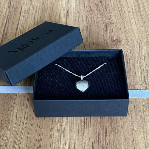 Imagen 7 de 9 de Collar De Plata 925 Dije De Corazón Abombado Mujer Agálea