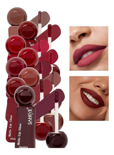 Set De 8 Labiales Líquidos Efecto Matte Intensa Pigmentación Color Paq. 8 Labiales Matte L1298
