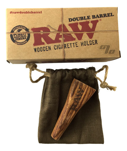 Raw Double Barrel Tuquera Pipa Madera Doble