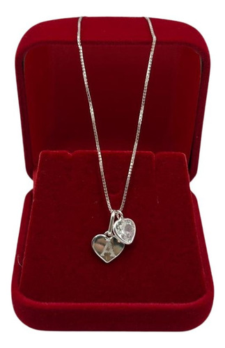 Colar Prata 925 Aqua Jóias 45cm Dia Das Mães Feminino Cor Q