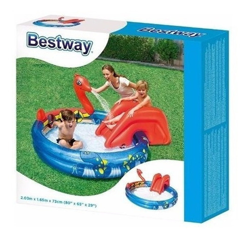 Imagen 8 de 8 de Pileta Inflable Redonda Con Tobogán Bestway 53033 243l