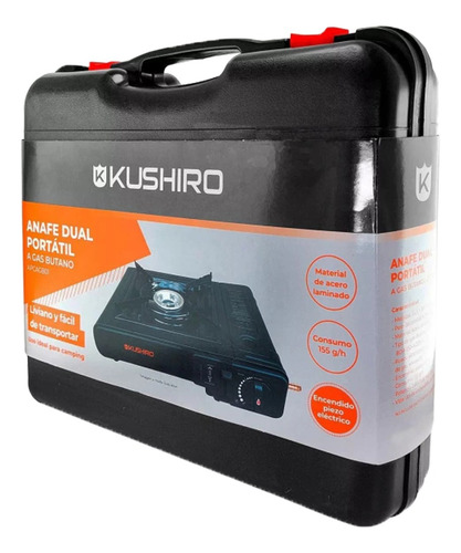 Anafe Portátil Dual Gas Envasado Butano Camping Kushiro