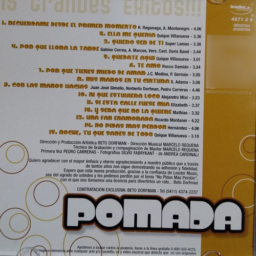 Pomada Cd Nuevo Quedate Aquí Si Está Calle Fuese Mía Y Más