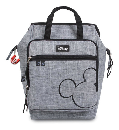 Bolsa Mochila Maternidade Mickey Cinza Com Trocador Disney