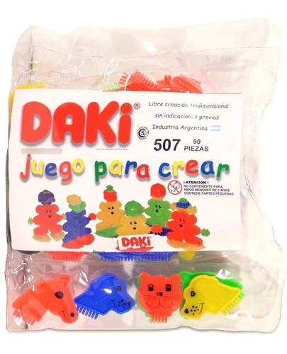 Juego De Mesa Daki Bolsa 507 90 Piezas Bloques Con Rueditas 