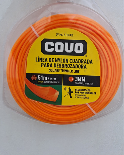 Nylon Nailon Para Desmalezadora Cuadrado 3mm De 51 Metros