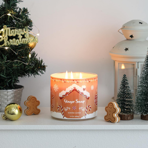 Vela De Navidad, Vela Perfumada Con Pan De Jengibre, Vela Pe