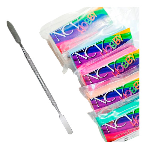 Arcilla Polimérica Set X5 Ncv Color Con Esteca Espátula