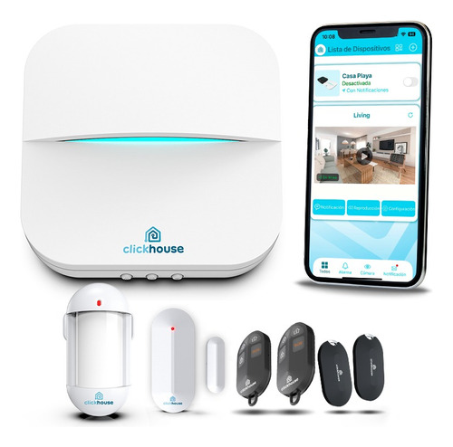 Kit Alarma Evo Clickhouse Wifi Inalámbrico Con Sensor Casa 