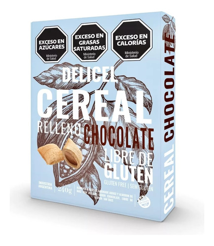 Almohaditas Chocolate Cereal Relleno Delicel S/ Tacc 240g Fw