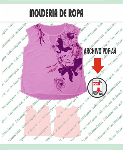 Molderia Textil Imprimible En Pdf Blusa Mujer 