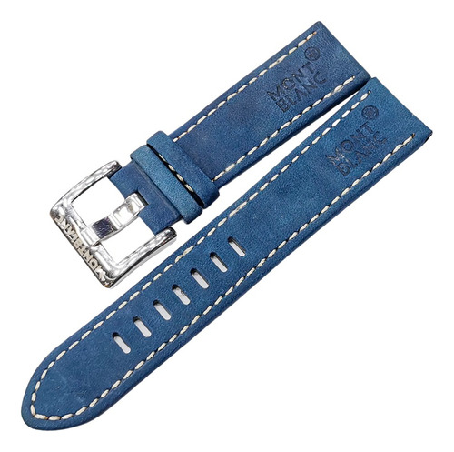 Pulsera de gamuza para relojes de gamuza Mont Blanc, color azul