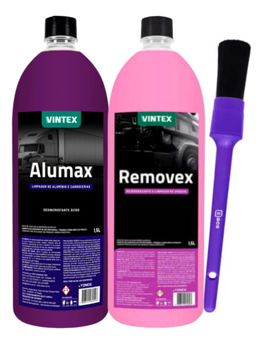 Alumax Limpa Alumínio + Removex Para Chassi + Pincel Externo